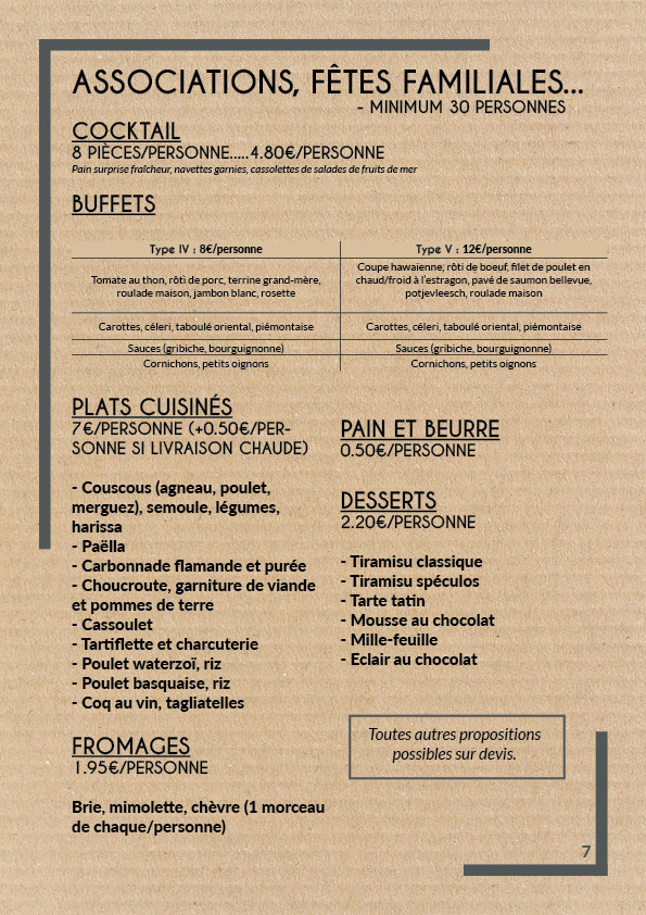 Buffets associatifs